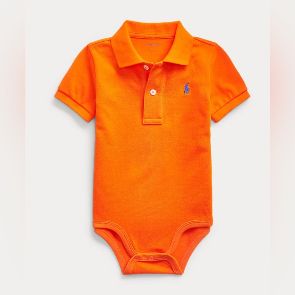 Ralph Lauren Cotton Mesh Polo Bodysuit- Size 3M